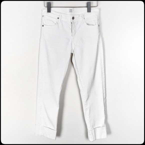 Citizens Of Humanity Denim - CITIZENS OF HUMANITY White Dani Cropped Straight Leg Jeans Size: 27